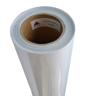 PVC Film 80mic 120gsm Outdoor Transparent Self Adhesive Vinyl Inkjet Printing Roll Materials